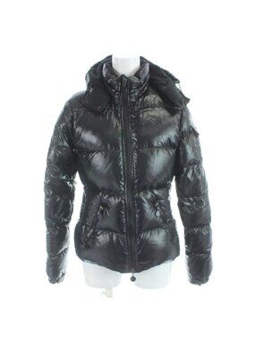 Moncler Badia Down Jacket Patch Logo Nylon Hood 00 Black MW